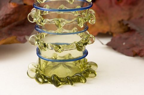 VERRE À DÉCOR BLEU, 13ÈME SIÈCLE