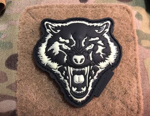 ANGRY WOLF, 3D RUBBER PATCH
