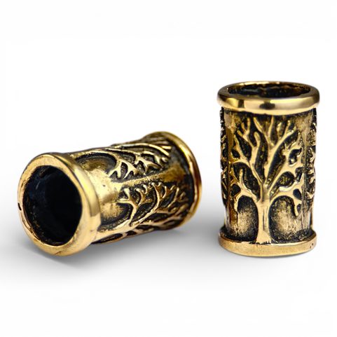 BEARD BEAD WITH TREE, BRONZE