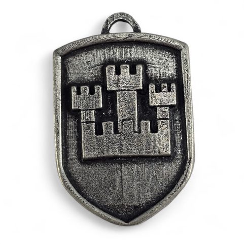 PRAGUE, MEDIEVAL COAT OF ARMS IN SHIELD, 14TH CENTURY, ZINC