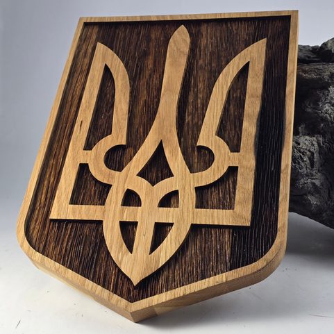 TRYZUB, MEDIEVAL COAT OF ARMS IN SHIELD LARGE