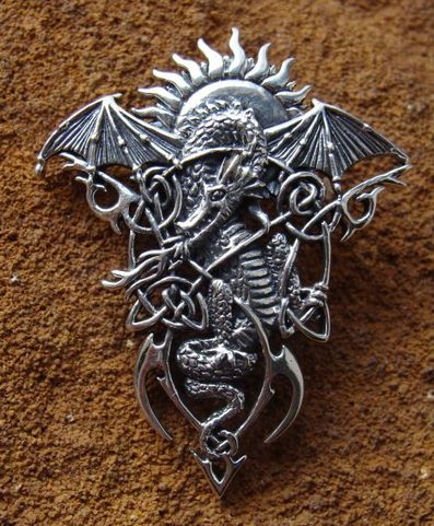 FIRE DRAGON SILVER PENDANT