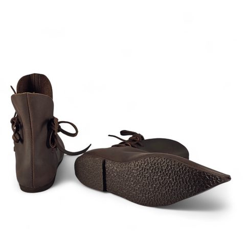 GOTHIC LOW BOOTS, POULAINES, BROWN