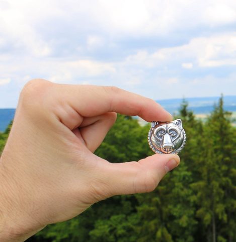 PENDENTIF OURS, D'ARGENT