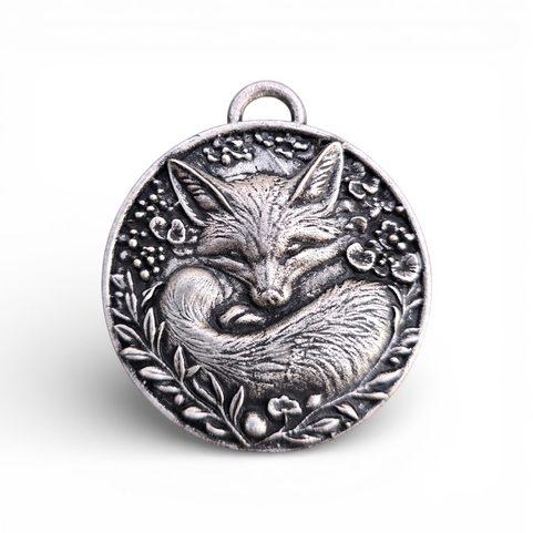 SLEEPING FOX, PENDANT, ZINC