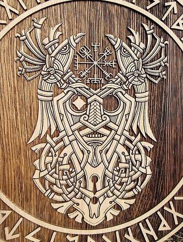 ODIN WANDDEKORATION 45CM EICHE GEBRANNT