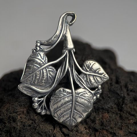 LIME LEAVES, SLAVIC TREE, PENDANT, SILVER 925, 10 G