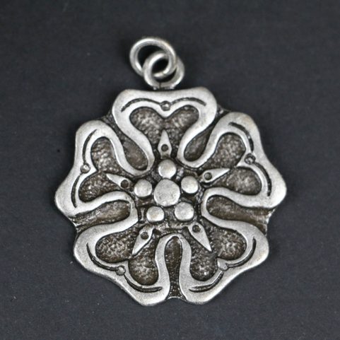 ROSE, HOUSE OF ROSENBERGS, PENDANT, ZINC, ANTIQUE SILVER