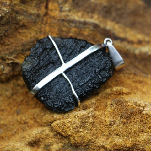 SIRAEL MOLDAVITE SILVER PENDANT