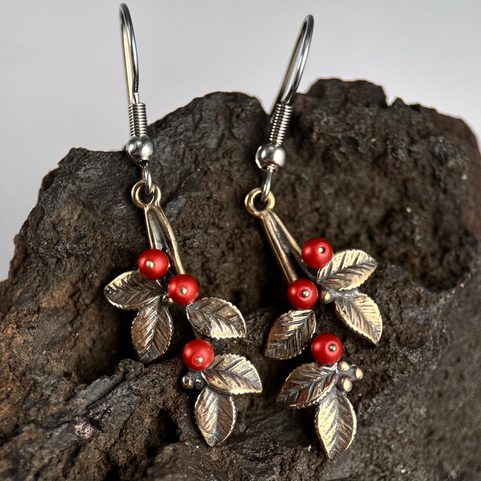 CANNEBERGES, BOUCLES D'OREILLES, BRONZE
