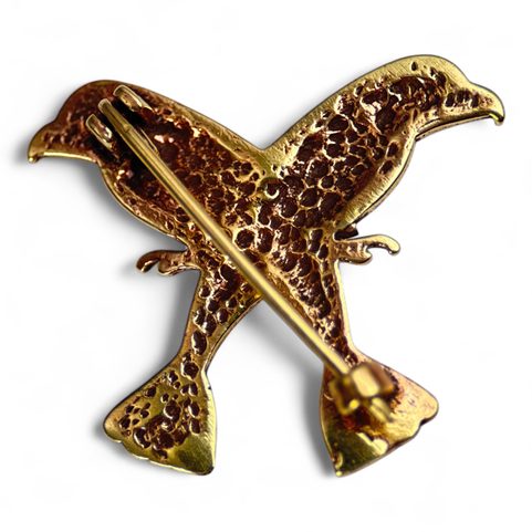 HUGINN AND MUNINN - BRONZE BROOCH
