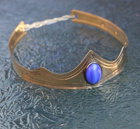 GRACIA - MEDIEVAL GOTHIC CROWN, MIDNIGHT BLUE GLASS