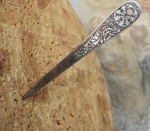 VENGEANCE BRONZE EDITION ETCHED THROWING KNIFE WITH VEGVÍSIR - 1 PIECE