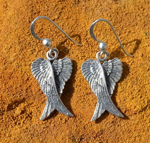 WINGS, SILVER EARRINGS, AG 925