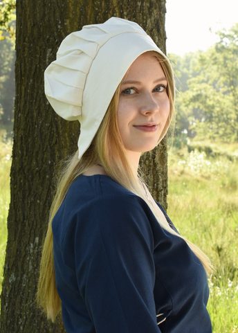MEDIEVAL BAVARIAN WOMEN'S PLEATED COTTON CAP