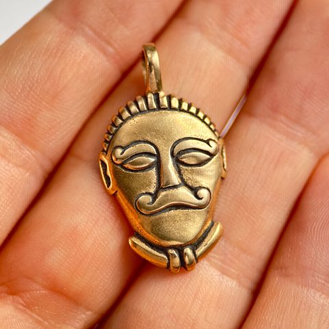CELTIC HEAD, BRONZE PENDANT