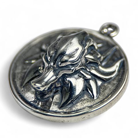 PENDENTIF LOUP SLAVE , ARGENT STERLING