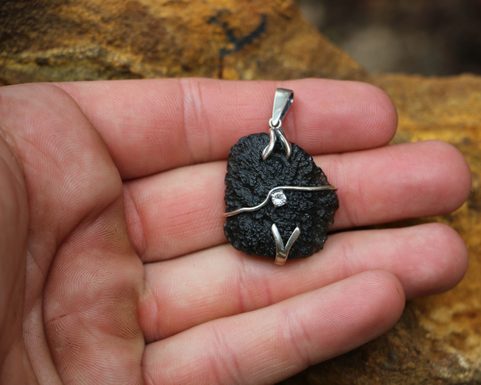 SIRAEL MOLDAVITE SILVER PENDANT