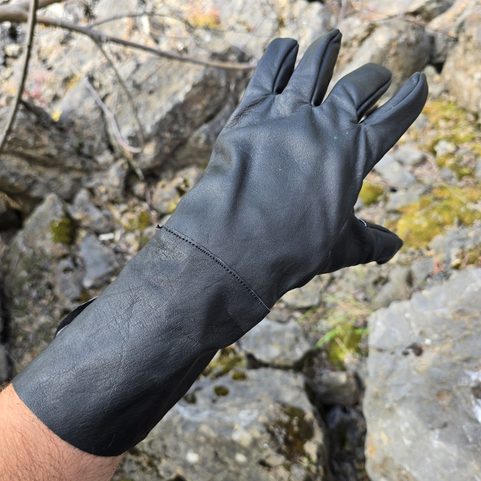 GANTS HISTORIQUES SHERMIRE EN CUIR, NOIRS