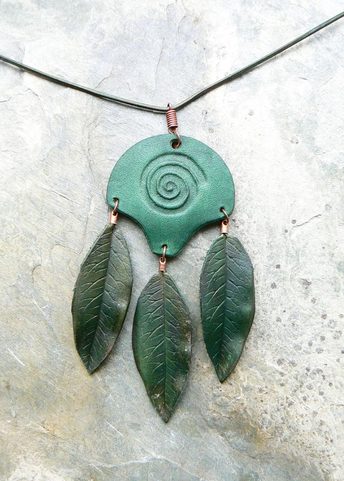 FORREST JEWEL, LEATHER NECKLACE