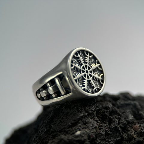 AEGISHJÁLMUR, WIKINGER RING, SILBER 925, 27G