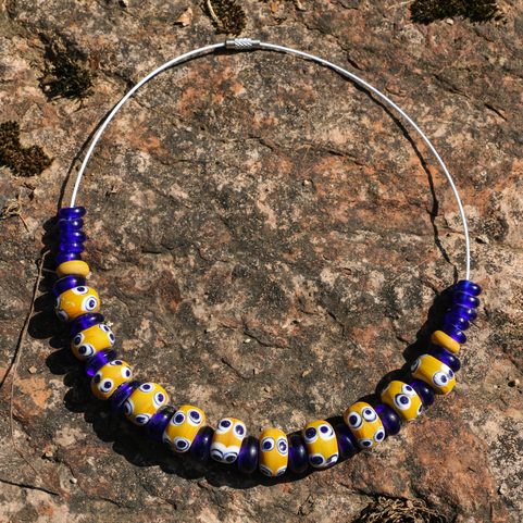 NECKLACE, CELTIC GLASS BEADS, REPRODUCTION