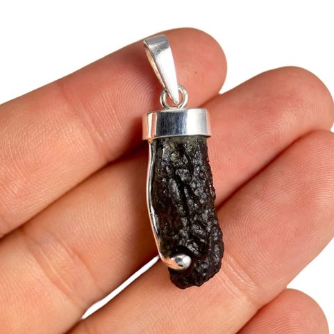 RONIA, MOLDAVITE PENDANT, SILVER 925/1000