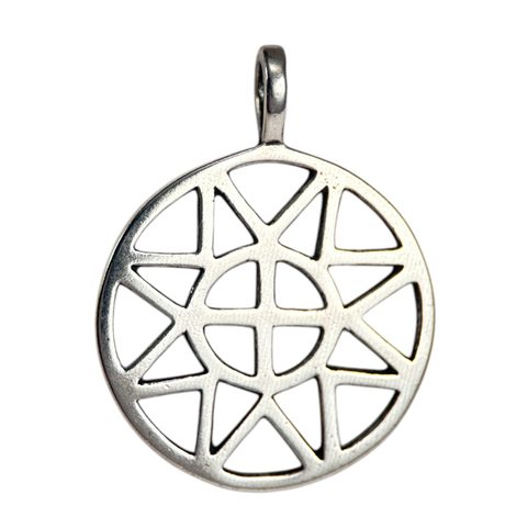 SUN AND CROSS, SMALL, SILVER PENDANT
