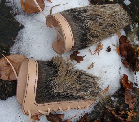 BRACERS WITH WILD BOAR FUR