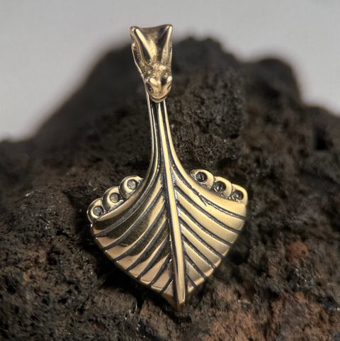 DRAKKAR, BATEAU DRAGON VIKING, PENDENTIF EN BRONZE