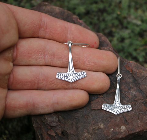 THOR'S HAMMER, SILVER EARRINGS