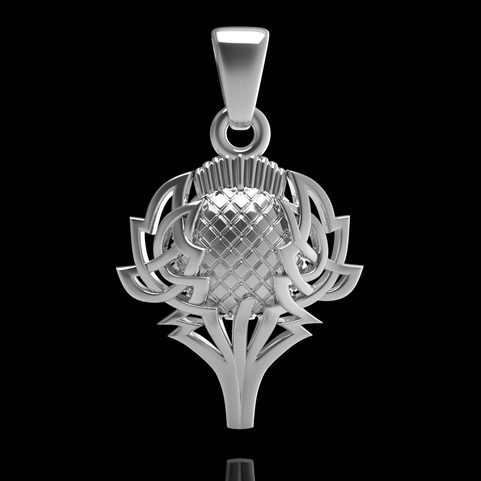 SCOTTISH THISTLE, SILVER PENDANT