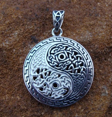 KNOTTED YING YANG, SILVER PENDANT