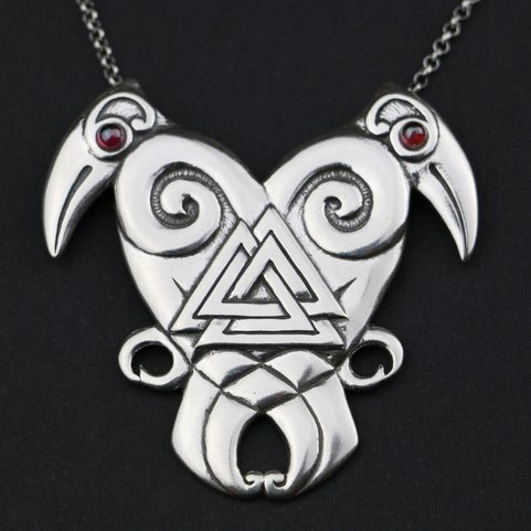 HEART OF THE NORTH - HUGIN UND MUNIN, SILBERNE WIKINGERKETTE AG 925 10G
