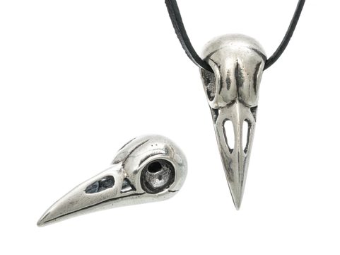 SKULL OF A CROW, PENDANT, SILVER 925, 15 G
