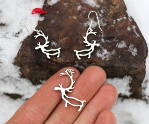 PORO, SAMI REINDEER, EARRINGS SILVER 925