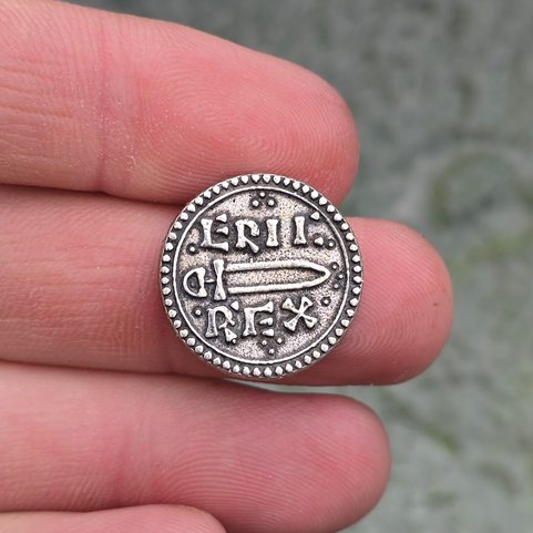 ERIC BLOODAXE, NORTHUMBIRA, 952 RÉPLIQUE D'UNE PIÈCE VIKING, ARGENT 925