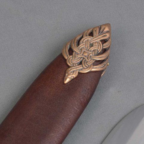 VIKING SWORD, TYPE D WITH LEATHER SCABBARD