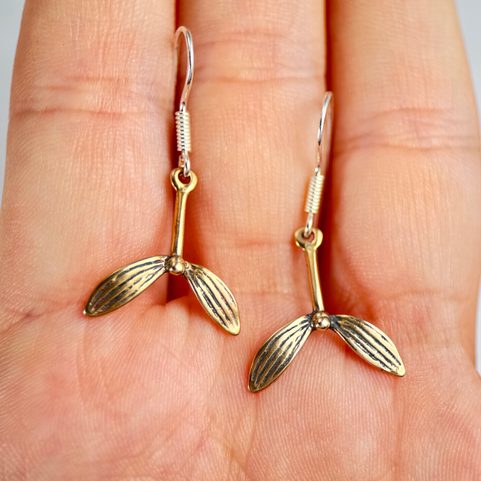 DRUID MISTLETOE, EARRINGS, BRONZE