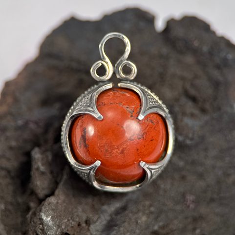 VIKING JASPER BALL PENDANT, GOTLAND, SILVER