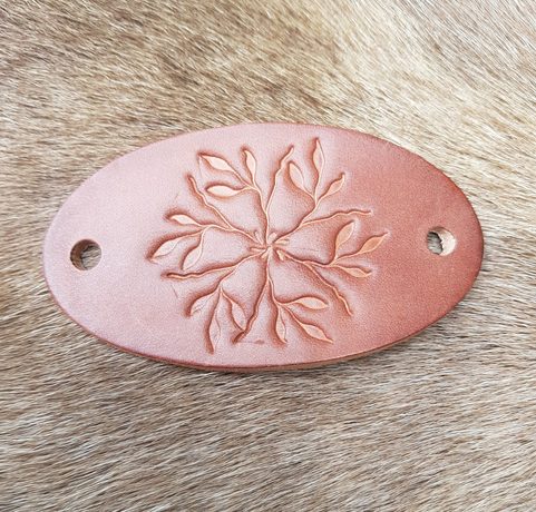 OFILIA, LEATHER HAIR CLIP, BROWN