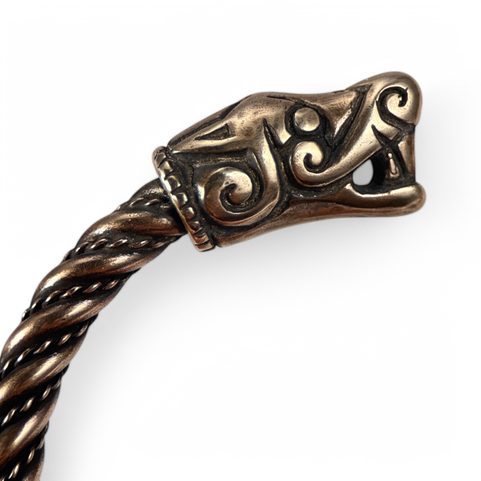 VIKING WOLF, BRACELET FROM BURG, SWEDEN, BRONZE