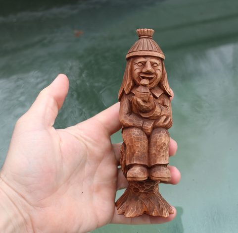 VODNIK - WATER SPIRIT, WOODEN CARVED FIGURINE