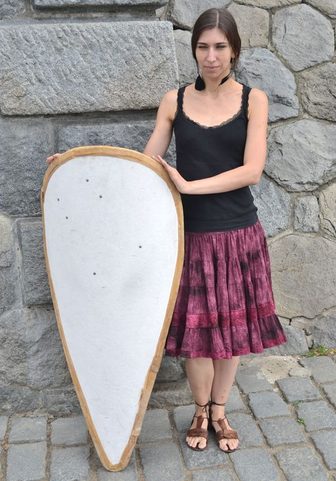 NORMAN SHIELD, KITE SHIELD, COVERED BY LINEN