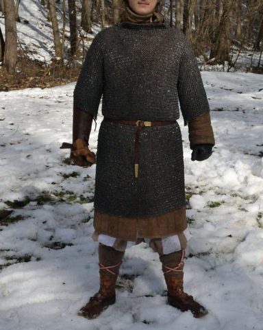 CHAINMAIL SHIRT - HAUBERK, RIVETED, 8 MM, SHORT SLEEVES, CHEST SIZE 120 CM
