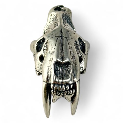 SABRETOOTH TIGER, MACHAIRODUS - SMILODON, LARGE NECK PENDANT, AG 925, 26G