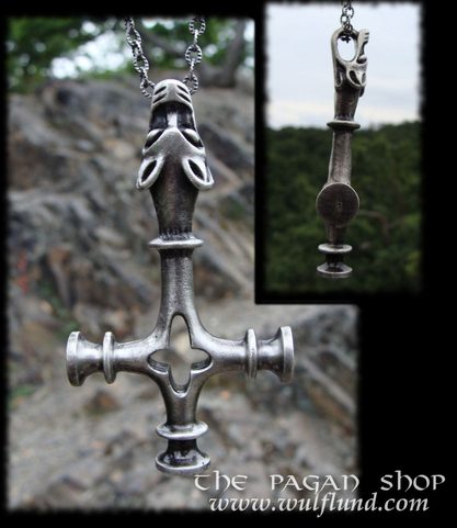 WOLF CROSS, THORS HAMMER FROM ICELAND, EXTRA LARGE PENDANT