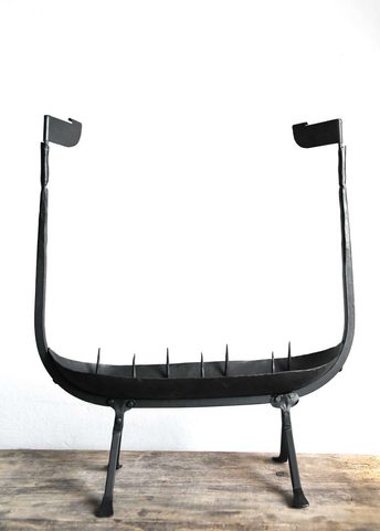 DRAKKAR, VIKING SHIP, RITUAL FORGED CANDLESTICK