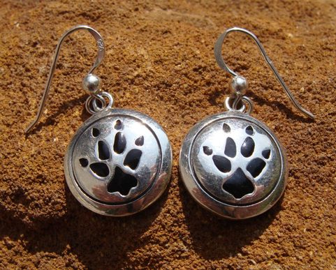 WOLF TRACK, SILVER EARRINGS, AG 925