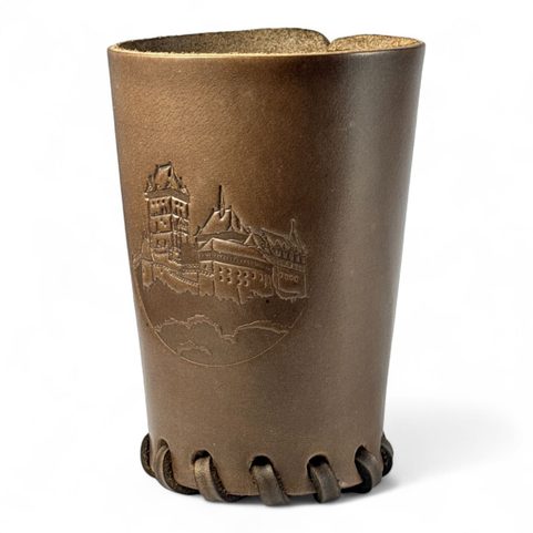 LEATHER CUP FOR DICE BROWN